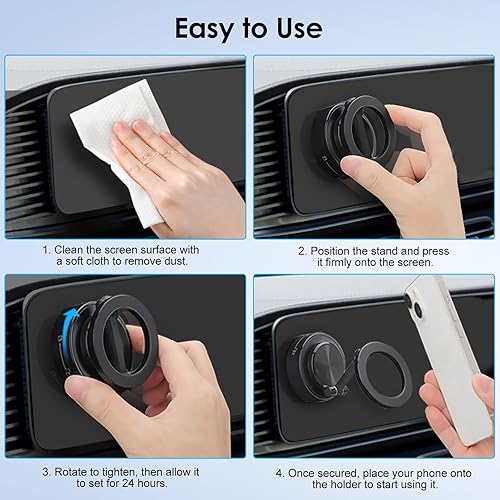 Miniatura 4 de EEEKit Soporte magnético para teléfono al vacío con ventosa, soporte de teléfono de succión ajustable de 360° para automóvil, compatible con iPhone