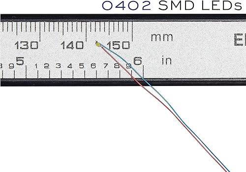 Miniatura 2 de 25pcs pre-cableado Micro LED pre-soldado 0402 SMD LED con accesorios de montaje para la construcción de modelos principiantes (rojo, 25 piezas)