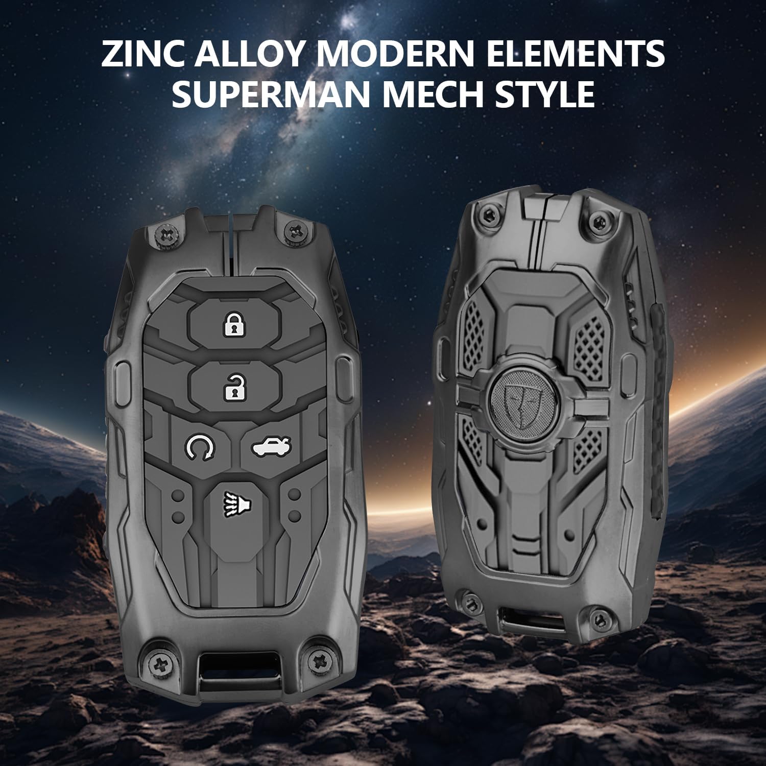 QBUC for Honda Key Fob Cover with Keychain - Heavy Zinc Alloy Shell & Silicone Case for Double Protection - Compatible with 2022-2026 Honda Accord Civic HR-V CR-V Pilot (Black) - Image 5