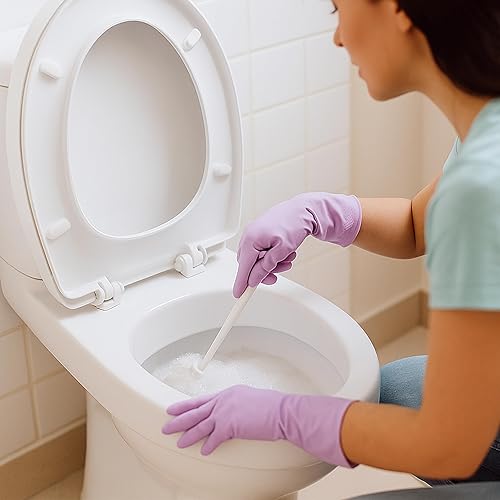 Miniatura 6 de Guantes para lavar platos, 9 pares de guantes de cocina medianos reutilizables, de látex natural resistentes al desgaste con palma antideslizante,