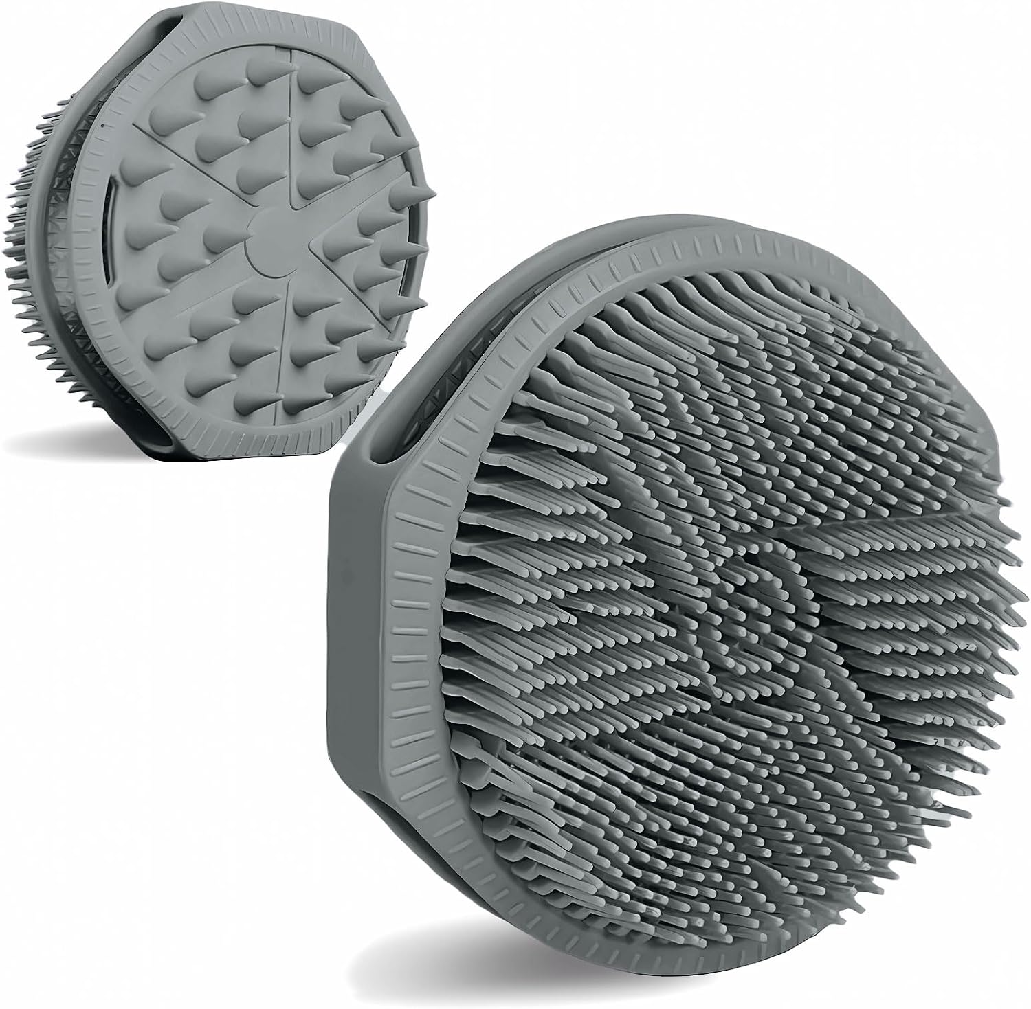 OTHIX Dual-Sided Silicone Body Scrubber, 2-in-1 Silicone Loofah for Shower Exfoliating Body Brush for Men and Women for All Skin, Scalp Massager Lather Well＆Easy to Clean (Black)