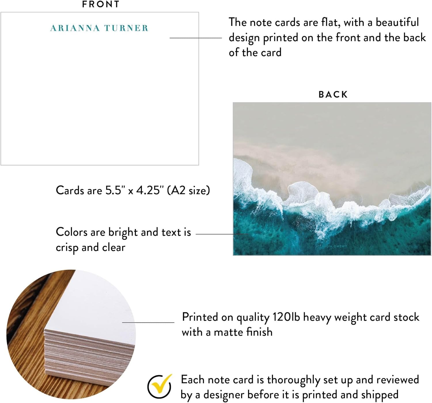 Personalized Beach Note Cards, Custom Beach Stationary Set, Beach Wedding Thank You Cards, Your Choice of Quantity