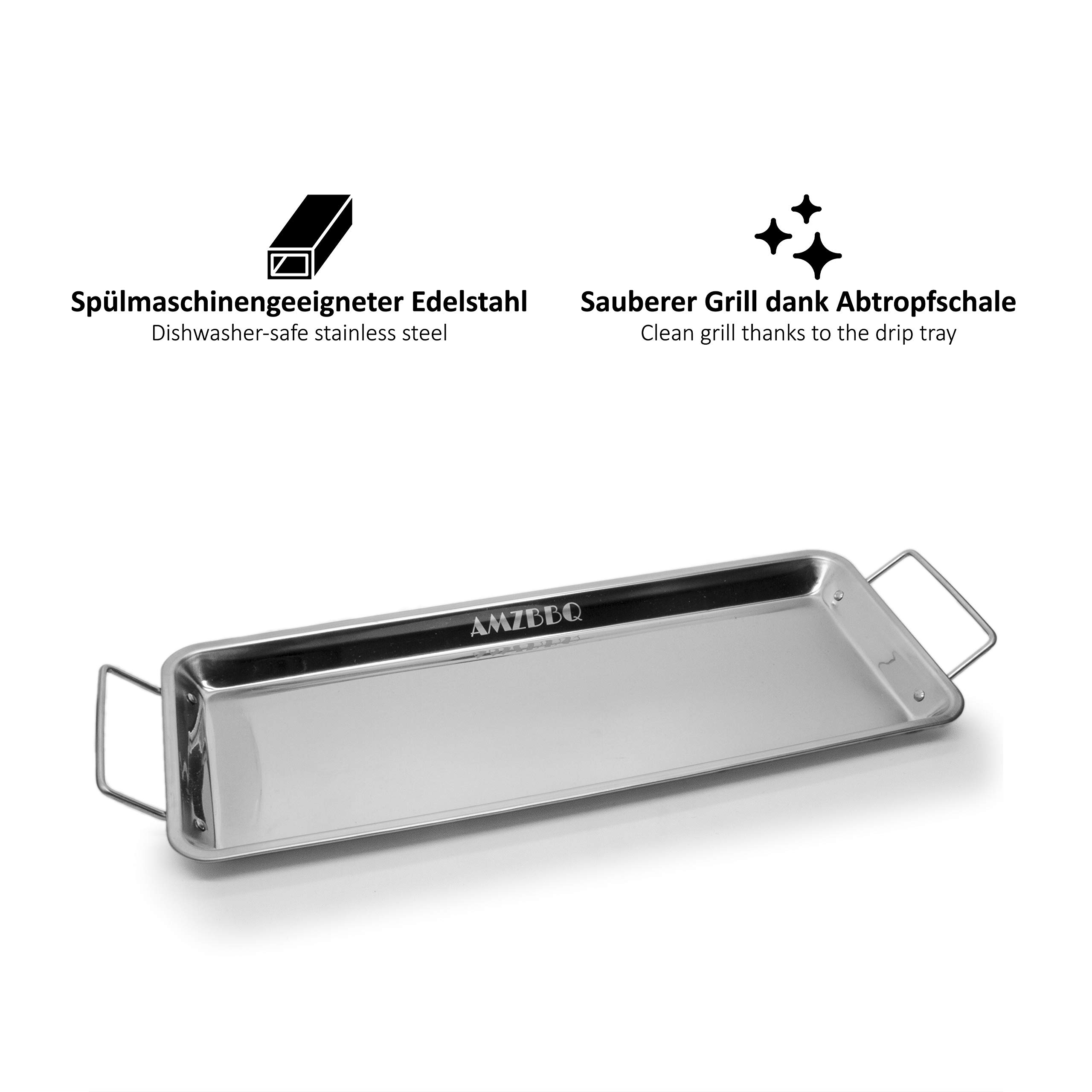 AMZBBQ® Premium Hähnchenschenkel Halter für 12 Keulen - Robuster Hähnchen Ständer aus 100% Edelstahl - Spülmaschinengeeignetes Hähnchenbräter-Grillzubehör für Männer Geschenk