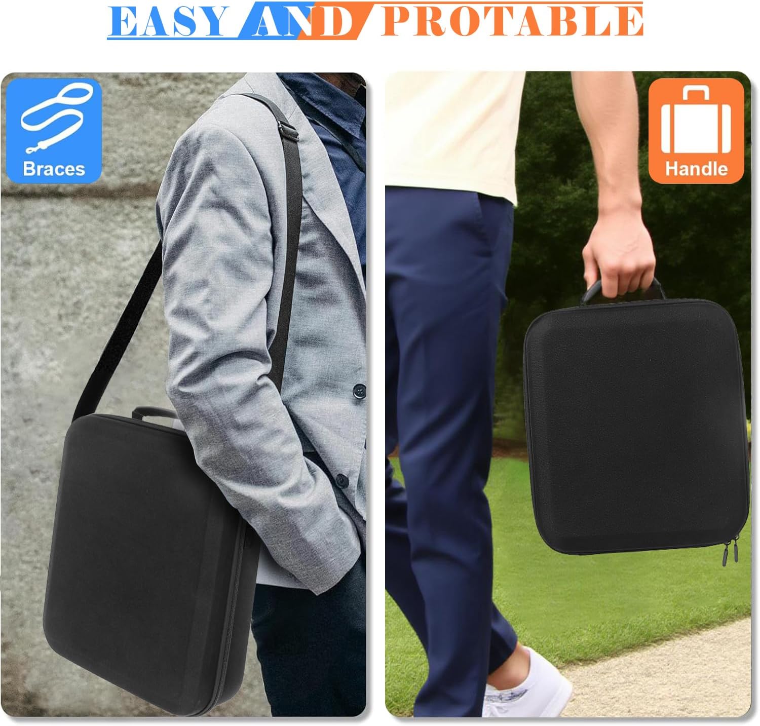 Hard Travel Case for Starlink Mini, Waterproof & Shockproof EVA Protective Cover with Adjustable Shoulder Strap | Lightweight, Portable Dual-Carry Bag for Travel Accessories (Black) - Image 5