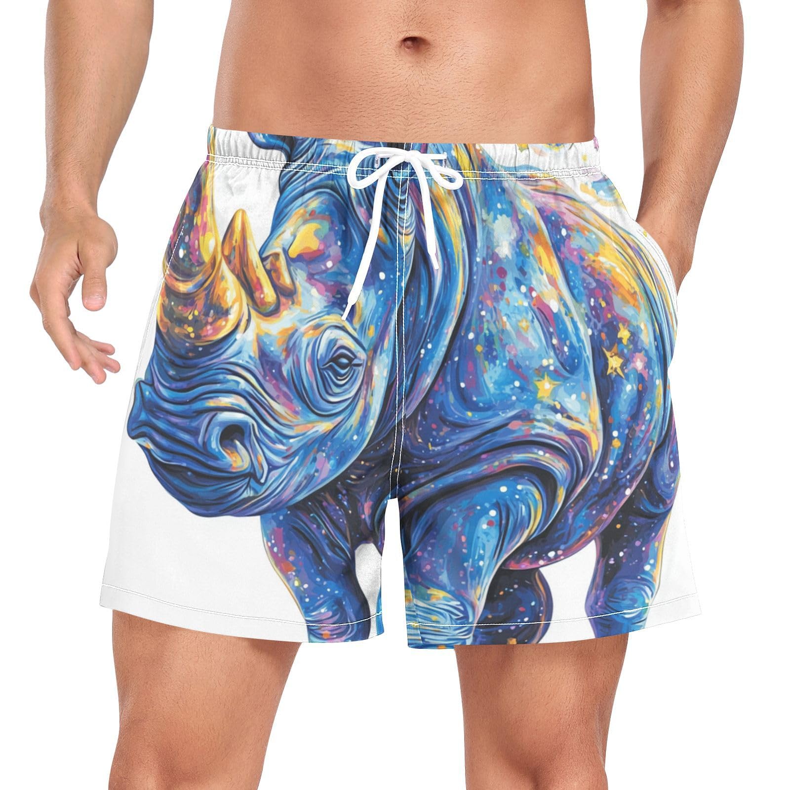 Pantalones cortos de playa azul para vacaciones de verano hombre 8