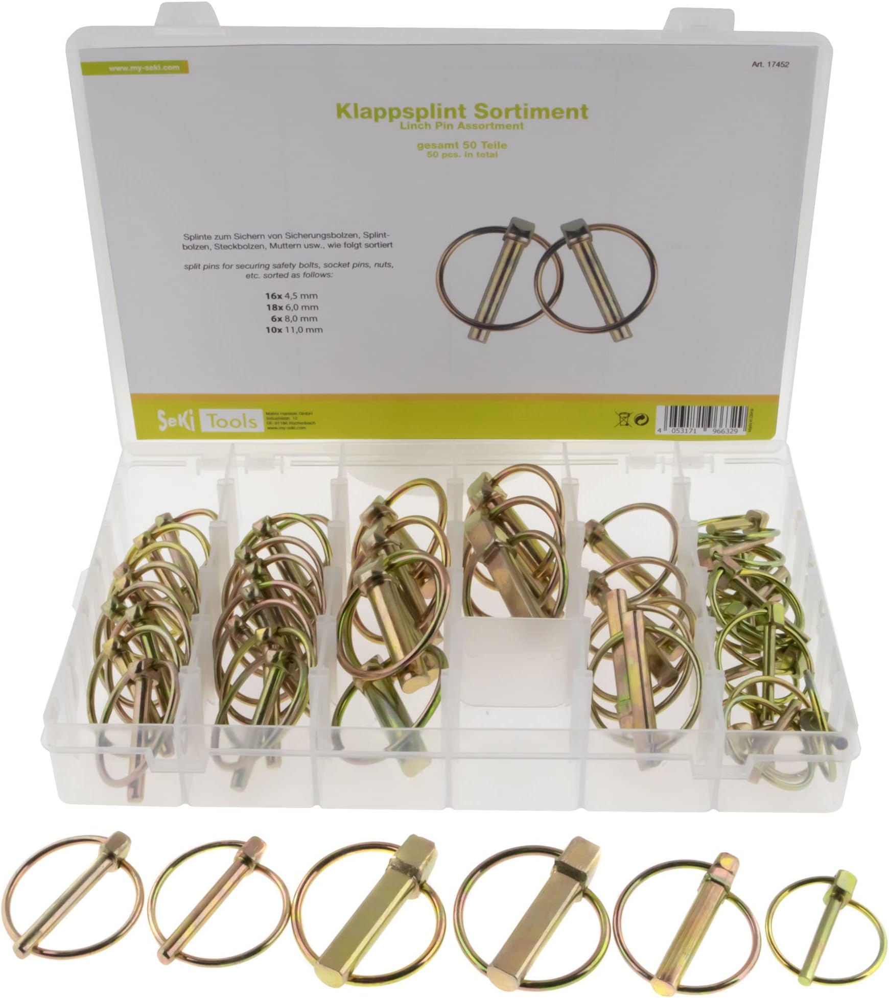 CCLIFE 50 tlg Klappstecker Klappsplinte Klappsplinten Sortiment Bolzen