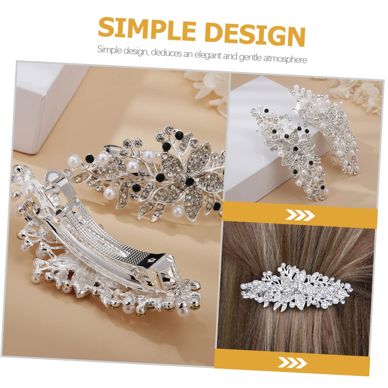 5pezzi Fermaglio Per Con Perle e Strass Per Donne Elegante Clip Per Acconciature Da Cerimonia e Festa Accessorio Per Sposa e Compleanno Design Chic e Delicato Facile Da Indossare e