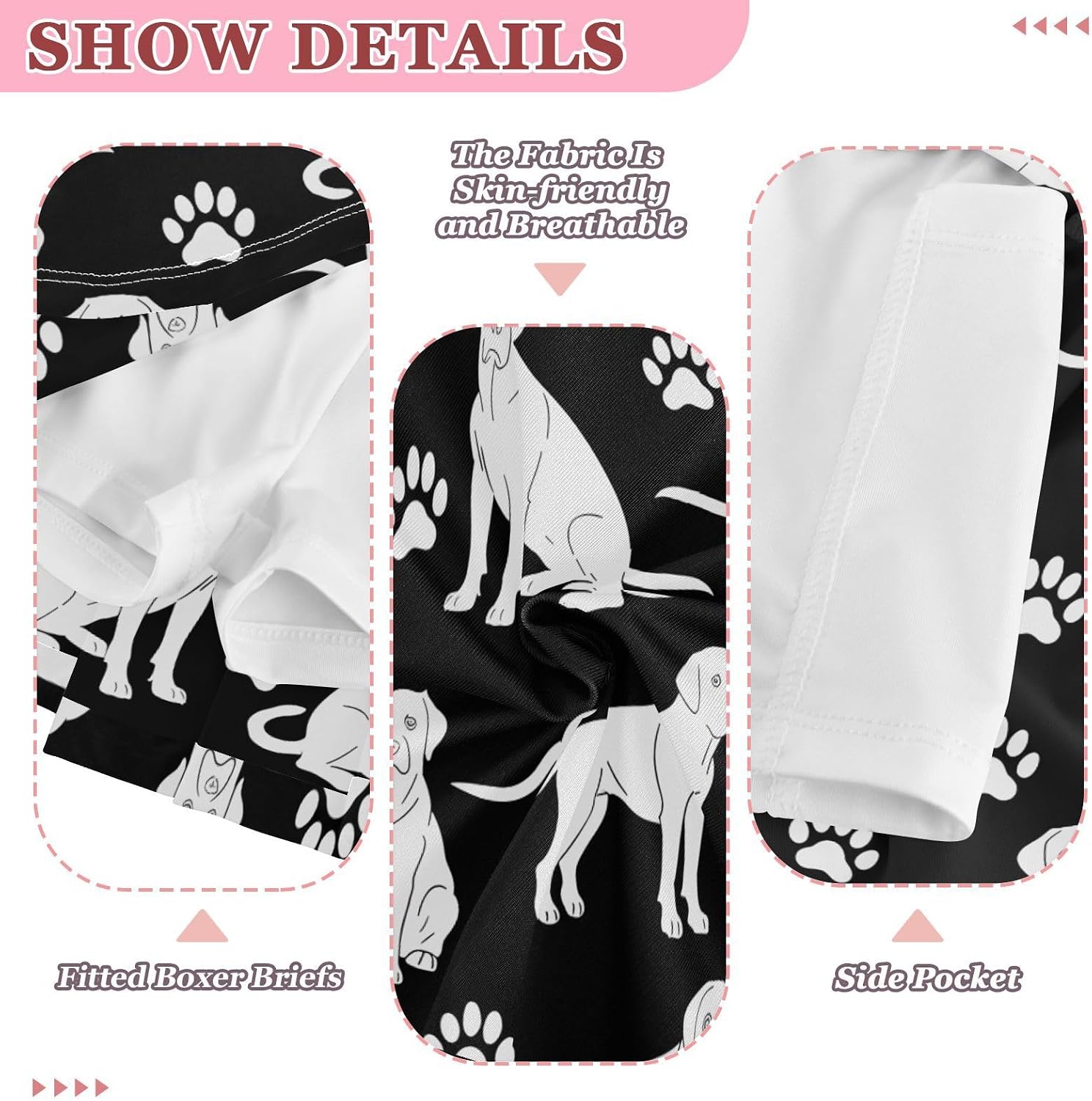 visesunny Line Labrador Footprint Girl's Golf Skirt Athletic Tennis Skort Sport Activewear with Double Layer Pockets