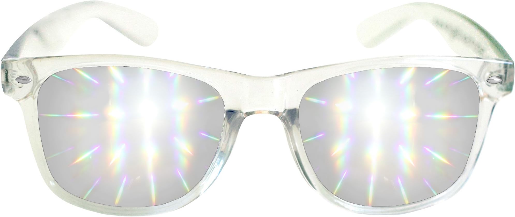 Diffraction Glasses - High Quality Rainbow Effect - Rave Accessories - Clear