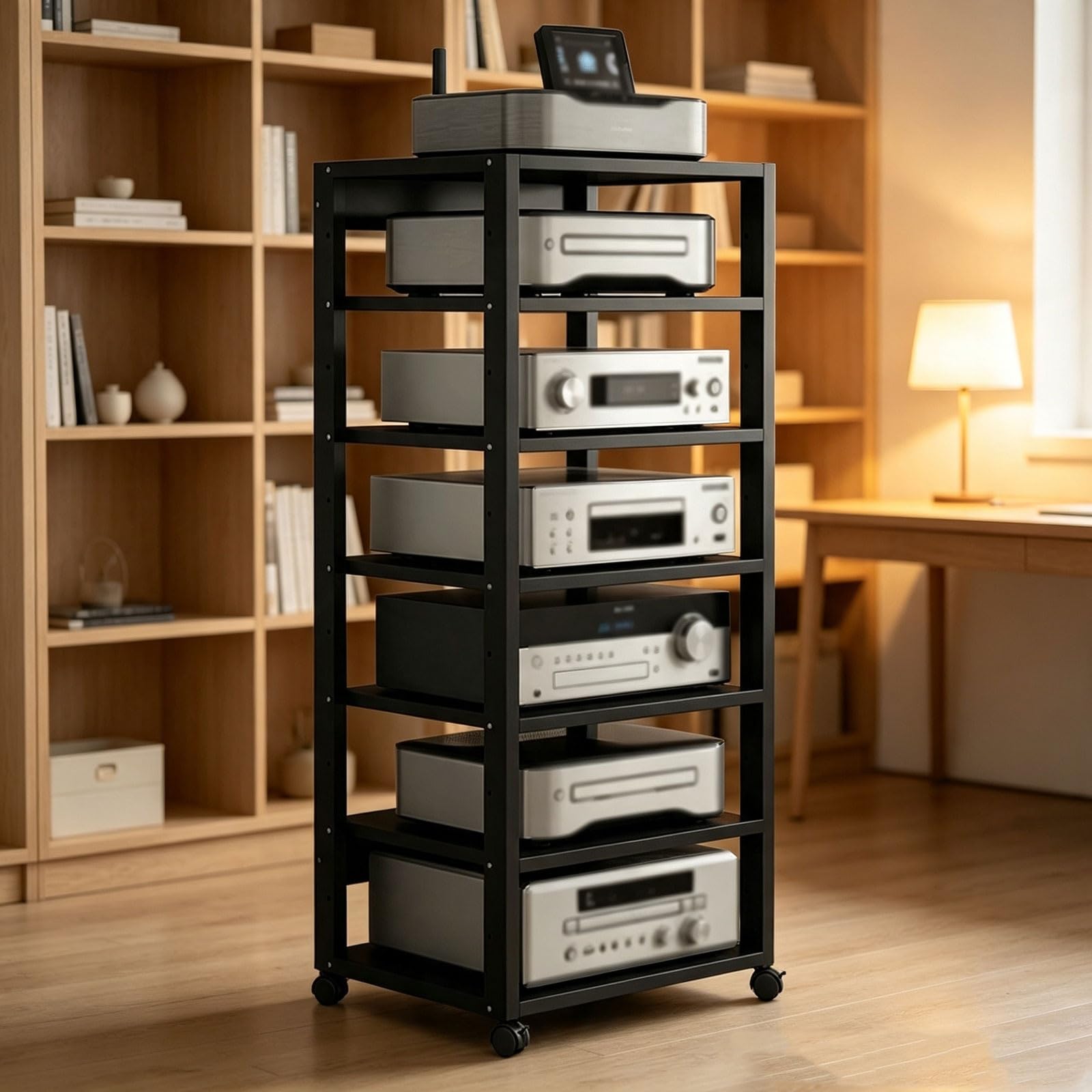 Almacenamiento para Equipos de música con Ruedas universales