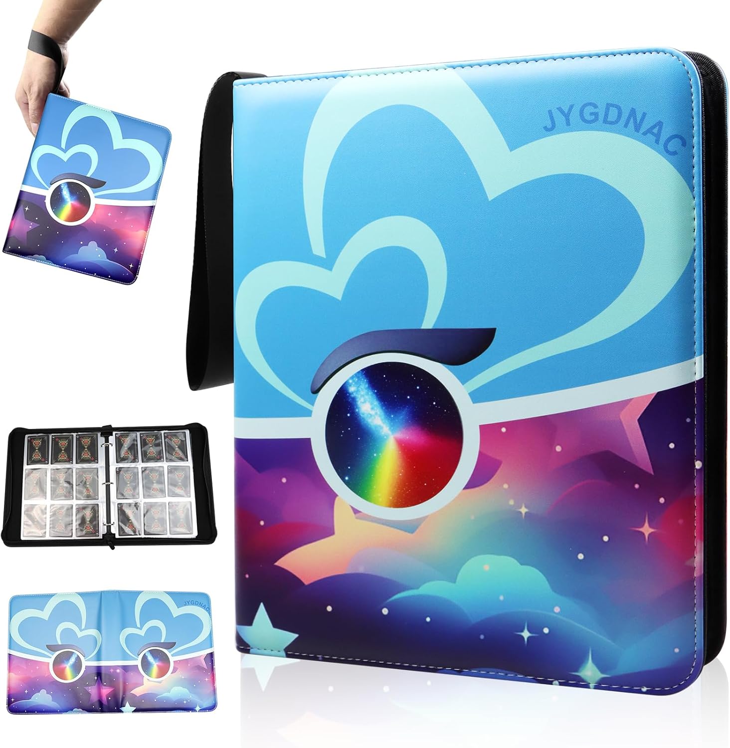 Card Binder 9 Pocket,900 Double Sided Pockets with 50 Removable Sleeves,Sturdy Card Holder Folders for MTG,TCG,Sport,Football,Business,Baseball Collector Card & Game Cards. (Blue)