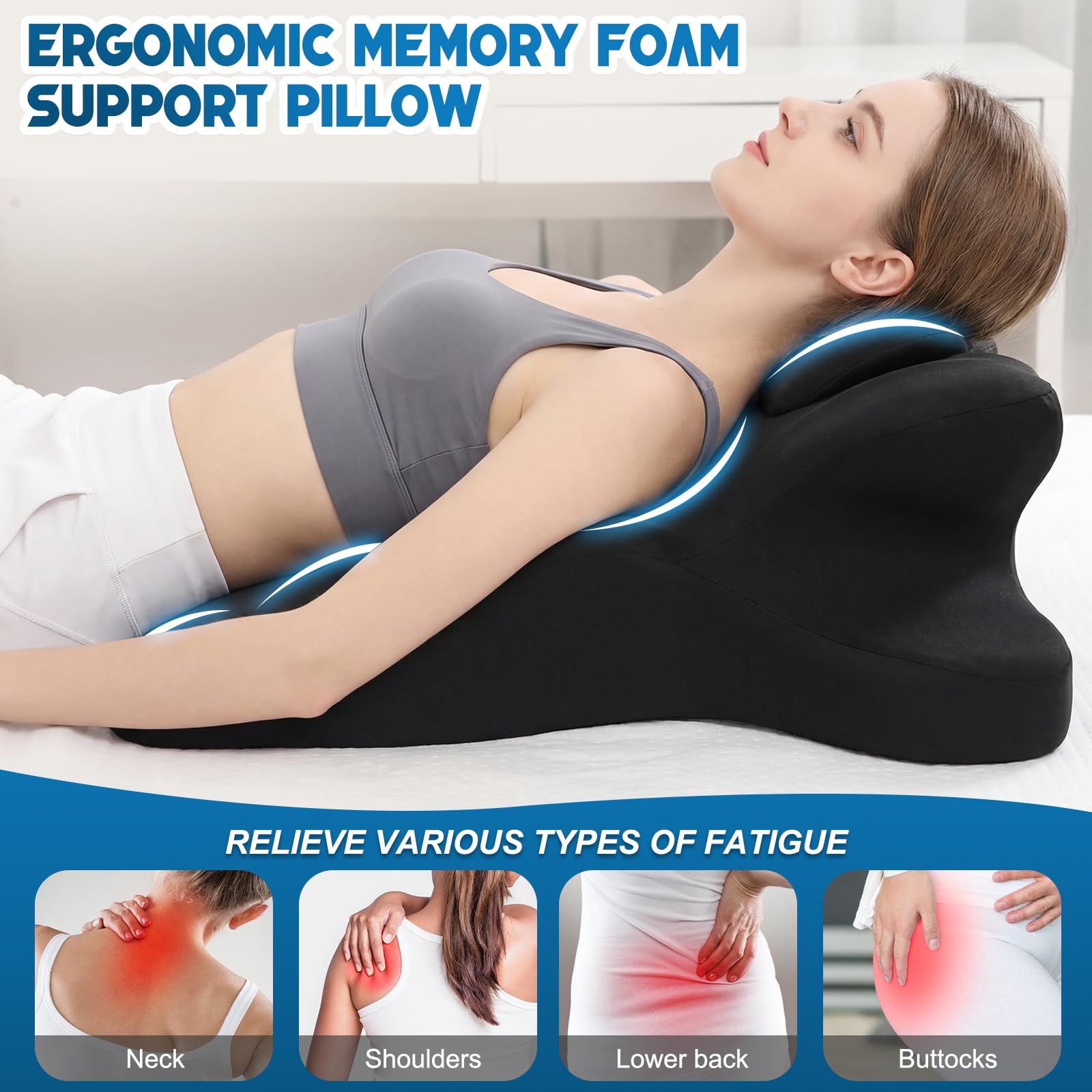 Oreiller Ergonomique à Mémoire de Forme 27° pour Couple – Soutien Parfait pour Intimité et Lecture, Soulagement du Dos, du Cou et des Jambes, Confort Multi-Positions, Housse Amovible
