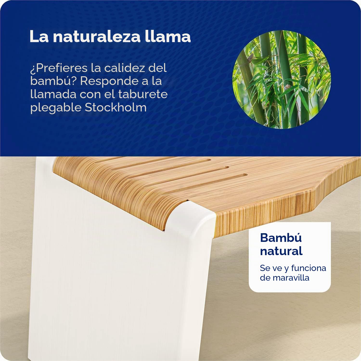 Squatty Potty Stockholm - Taburete plegable de bambú para inodoro (17,78 cm)