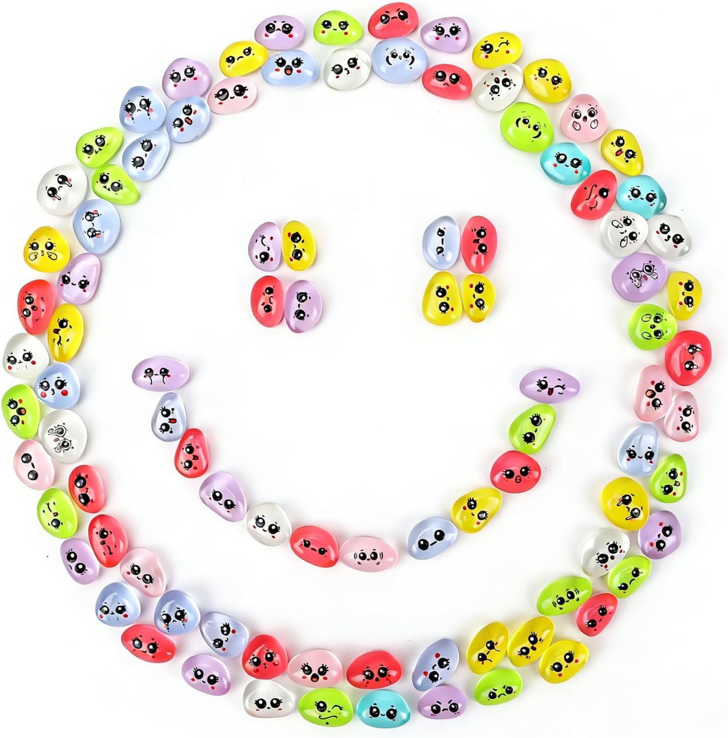 48 Pcs Mini Resin Expression Stones for Adult, Mini Trinkets, Figurines