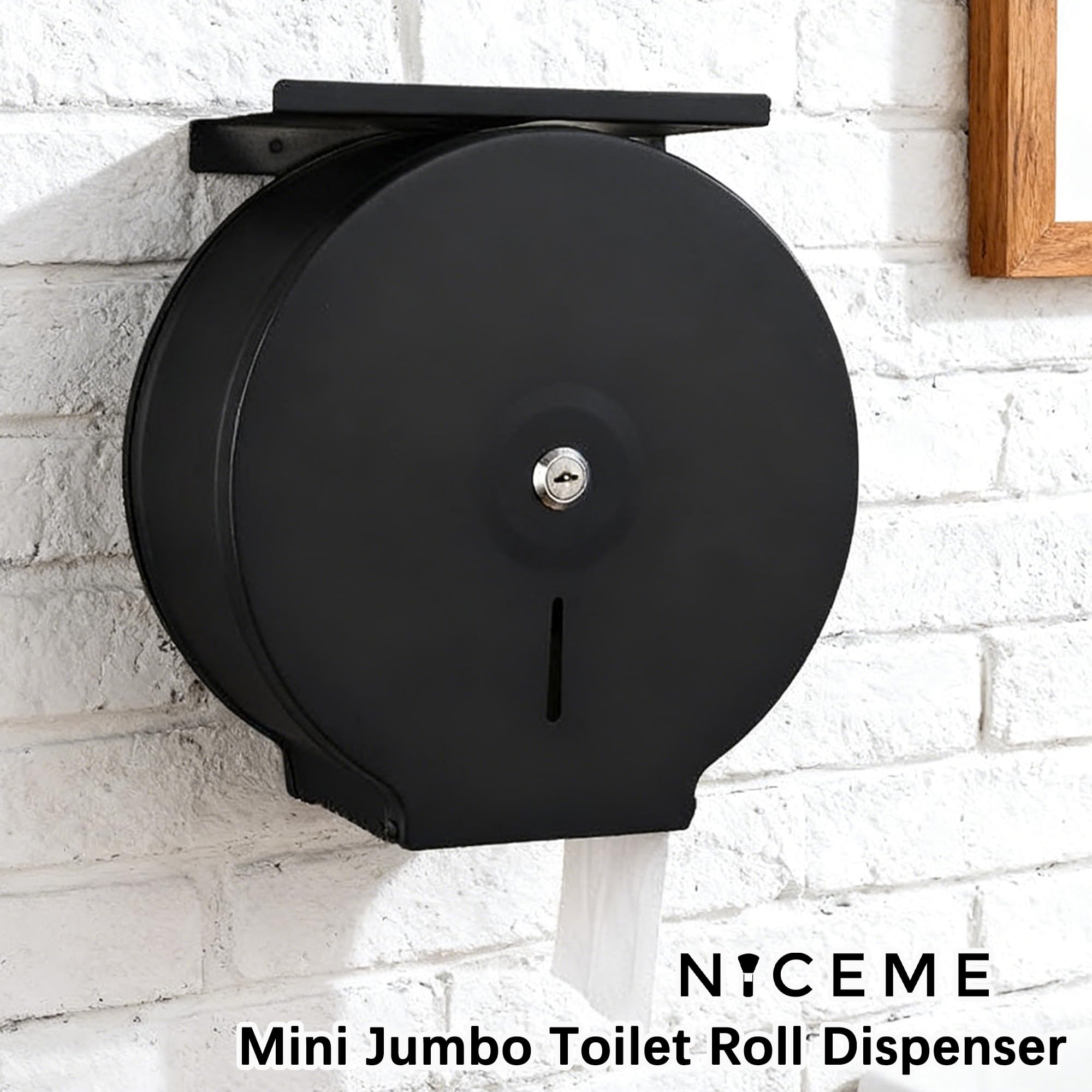NICEME Toallero Acero Inoxidable Negro 255mm Mandril 40mm