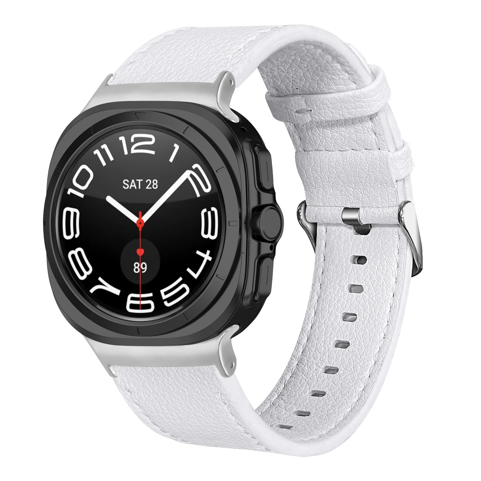 Leather Bands Compatible for Samsung Galaxy Watch Ultra 47mm (2025/2024) Watch Bands, Replacement Wristbands Bands for Galaxy Watch Ultra 47mm