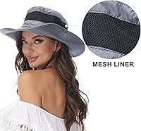 Vista 5 de ANOTHER CHOICE Sombrero de sol para mujer, ala ancha, transpirable, de nailon, para senderismo, verano, pesca, con cordón ajustable