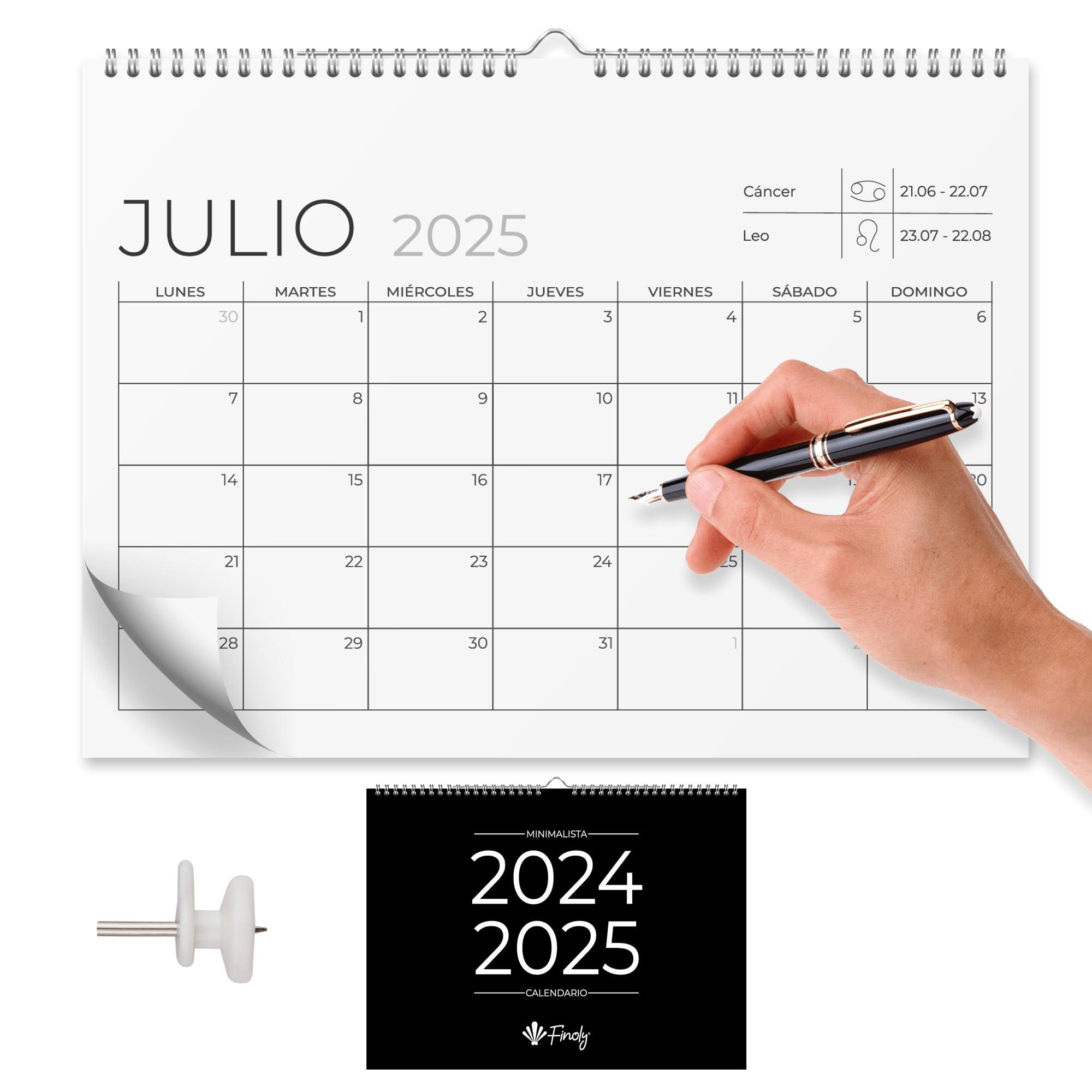 Finoly Wall Calendar 2026 January 2026 - June 2027 (18 Months), Minimalistic spanish, 30x21 cm