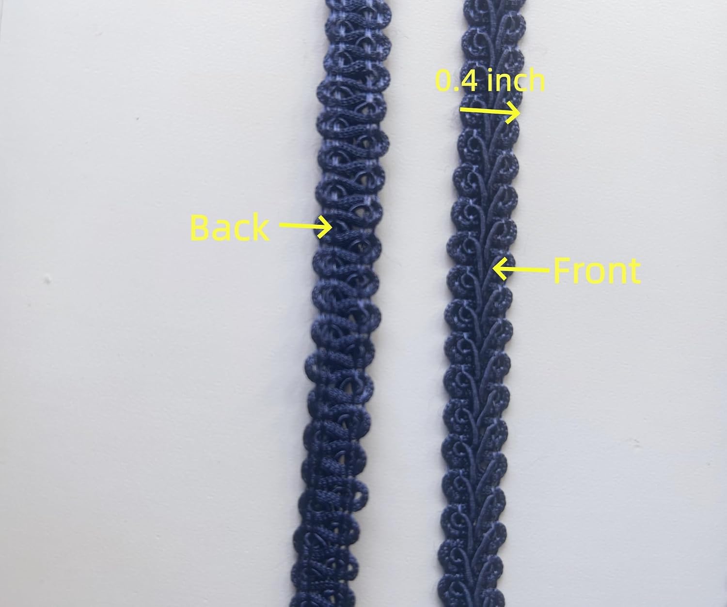 10 Yards Navy Blue Braid Lace Trim 0.4 Inch Woven Fabric Lace Trim for Sewing Costume Home Decor DIY Craft