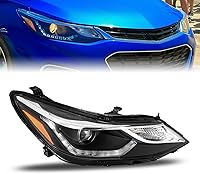 Vista 11 de JSBOYAT Compatible con Chevy Cruze 2016-2019 Ensamble de Faros Delanteros de Reemplazo Halógeno Sin Proyector Faro Delantero de Fábrica Estilo OE