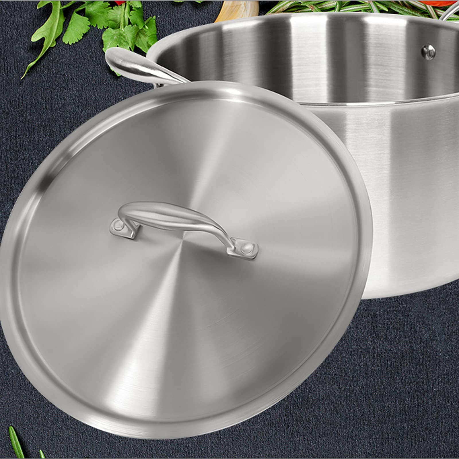 Pan deksel roestvrij staal universeel deksel met zwart handvat multi-size huishoudelijke pot deksel met glazen inzetstuk voor potten, pannen en koekenpannen glazen deksel (maat: 30cm