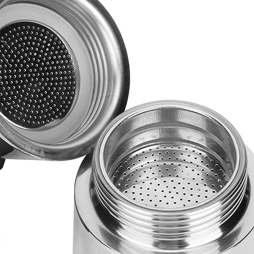 Miniatura 9 de A sixx Cafetera de café expreso para estufa, olla portátil de 6.8 fl oz | Hervidor de café de acero inoxidable para cocina del hogar