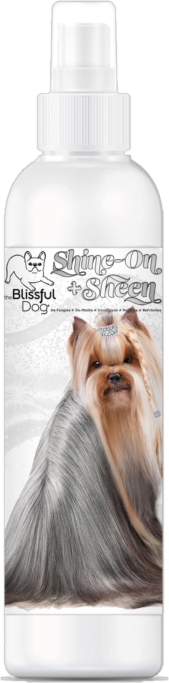 The Blissful Dog Shine-On + Sheen Coat Spray, All Natural, Leave-in Conditioner and Coat Detangler for Your Dog, 8 Oz
