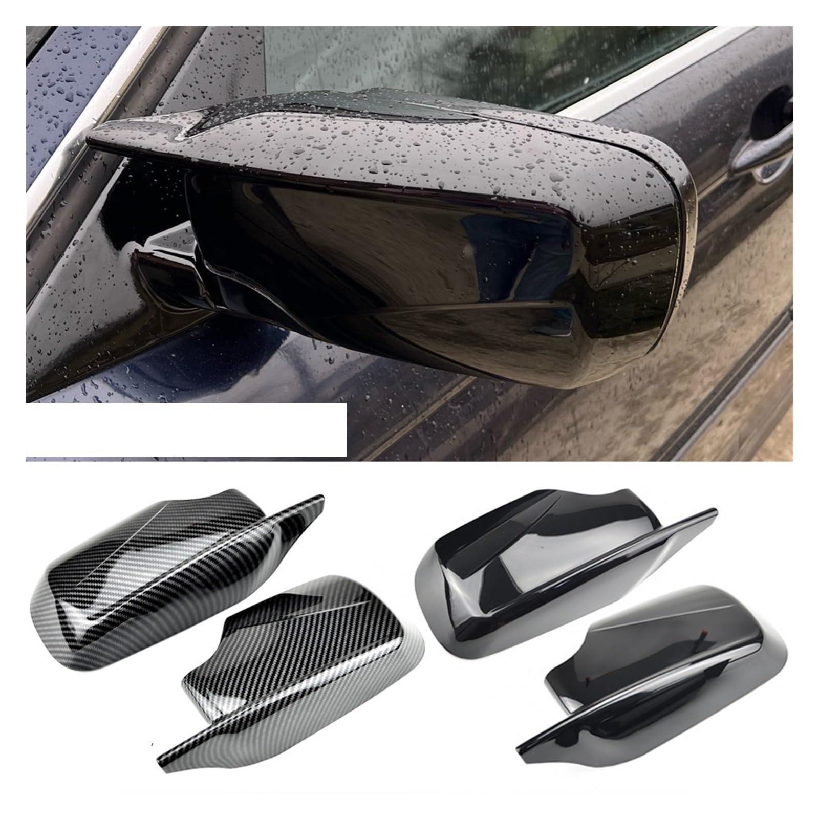 Specchietto retrovisore dell'automobile Per BMW E46 316i 318i 318d 320d 320i 323i 325i 328i 330d 330i ABS Copertura specchietto retrovisore Coperchio(Glossy Black)
