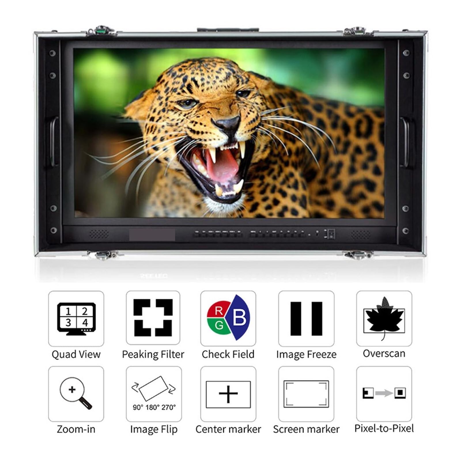 Monitor Terenowy, 28-calowy podręczny monitor 4K 4K280-9HSD-CO Monitor reżyserski Ultra-HD 3840x2160 z walizką do tworzenia filmów wideo