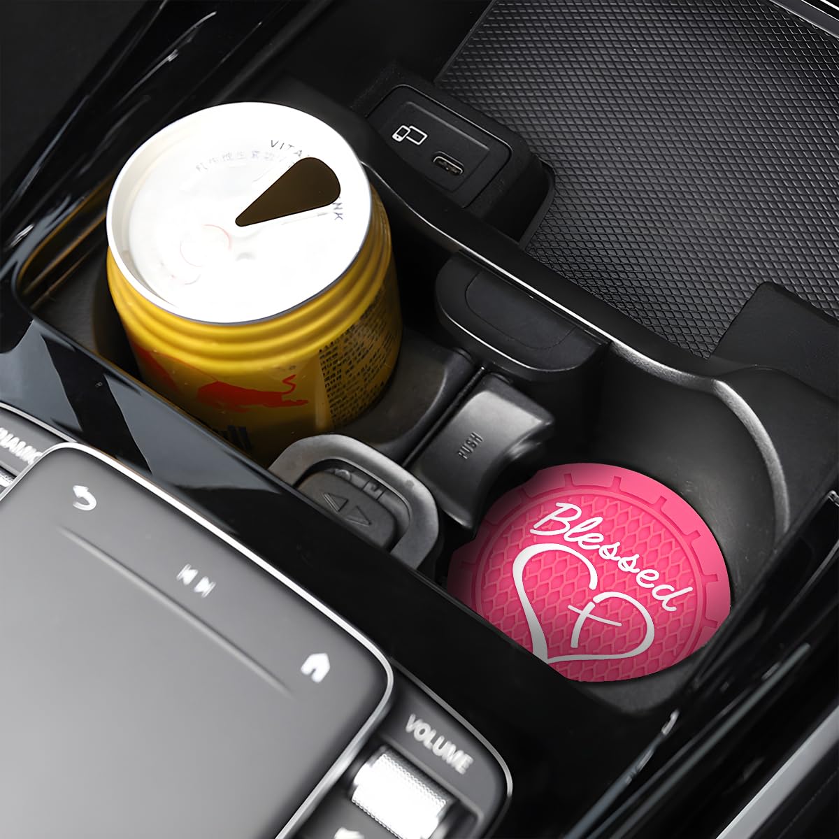 Tappetini Portabicchieri Auto JNNJ - 2 Pezzi In Silicione, Antiscivolo, Nero - Foto 4