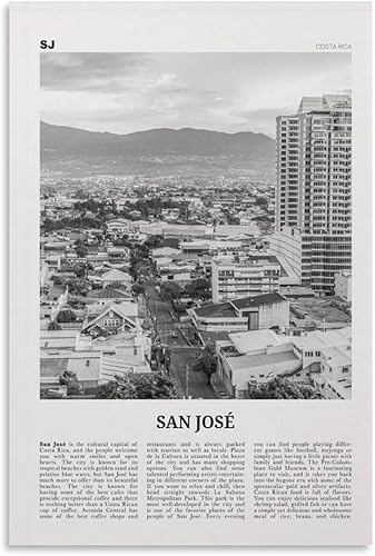 San Jose Print Black And White Costa Rica, San Jose Wall Art, San Jose Poster, San Jose Photo, San J Canvas Posters Wall Art Bedroom Office Room disponible en Yaxa Venezuela