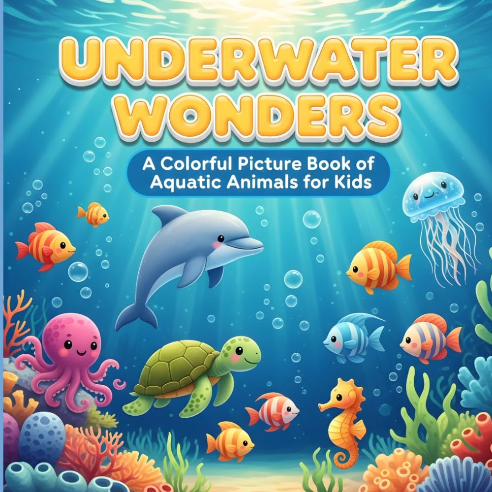 UNDERWATER WONDERS: A Colorful Picture Book of Aquatic Animals for Kids