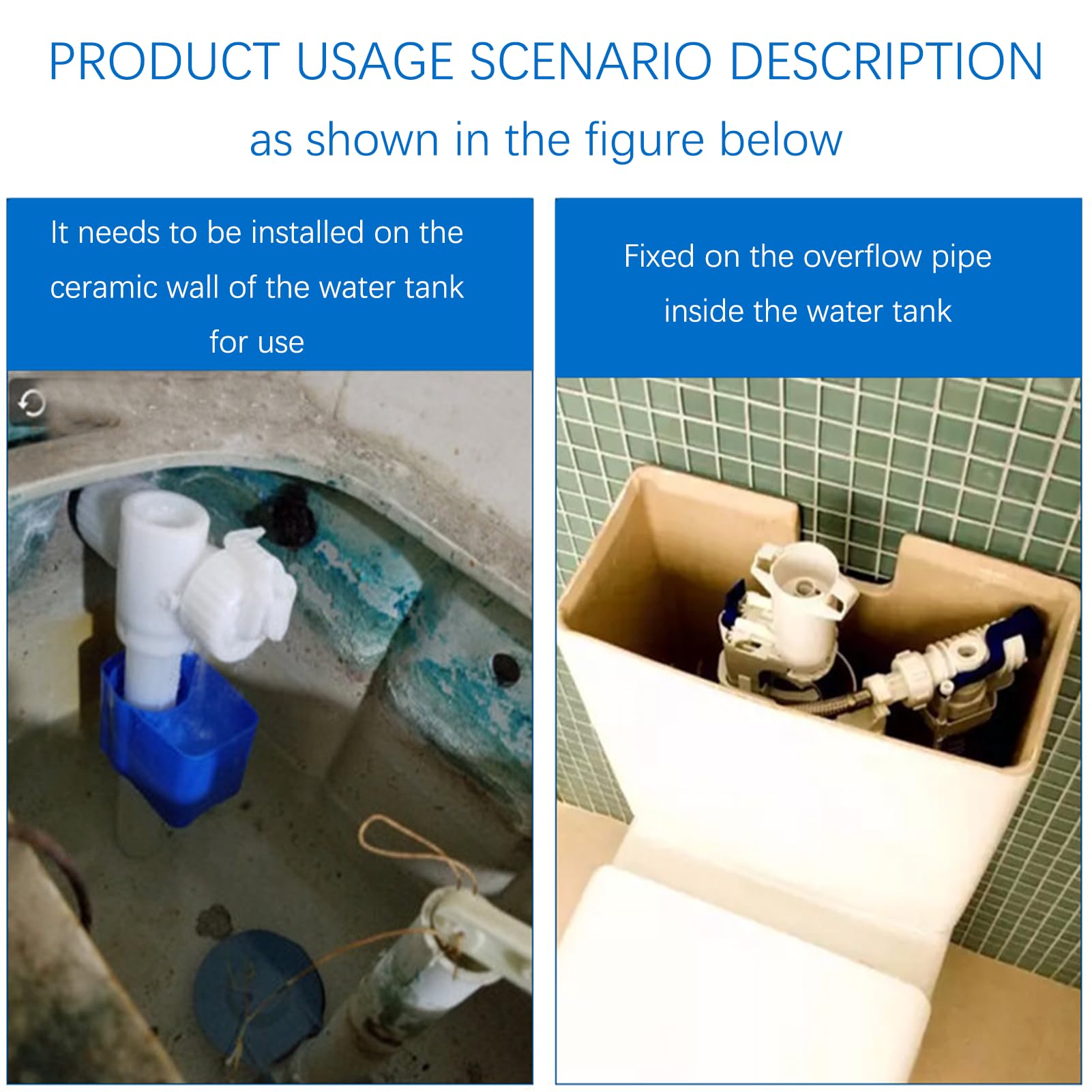 Spülkasten Füllventil Universal,G3/8"und G1/2" Messing Anschluß Spülkasten Ersatzteile,Wassertank Ventil WC Einlassventile Verstellbares Spülkastenfüllventil für Wassersparend,Einstellbare Wassermenge