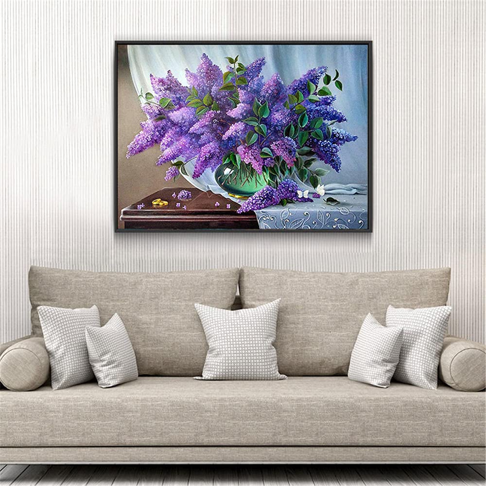 Diamond Painting Kit Completo,5D Diamond painting Foresta del mare viola DIY Grandi Adulti Bambini Strass Ricamo Punto Croce Artigianato Soggiorno Camera da Letto da Parete Decor Square Drill,70x140cm