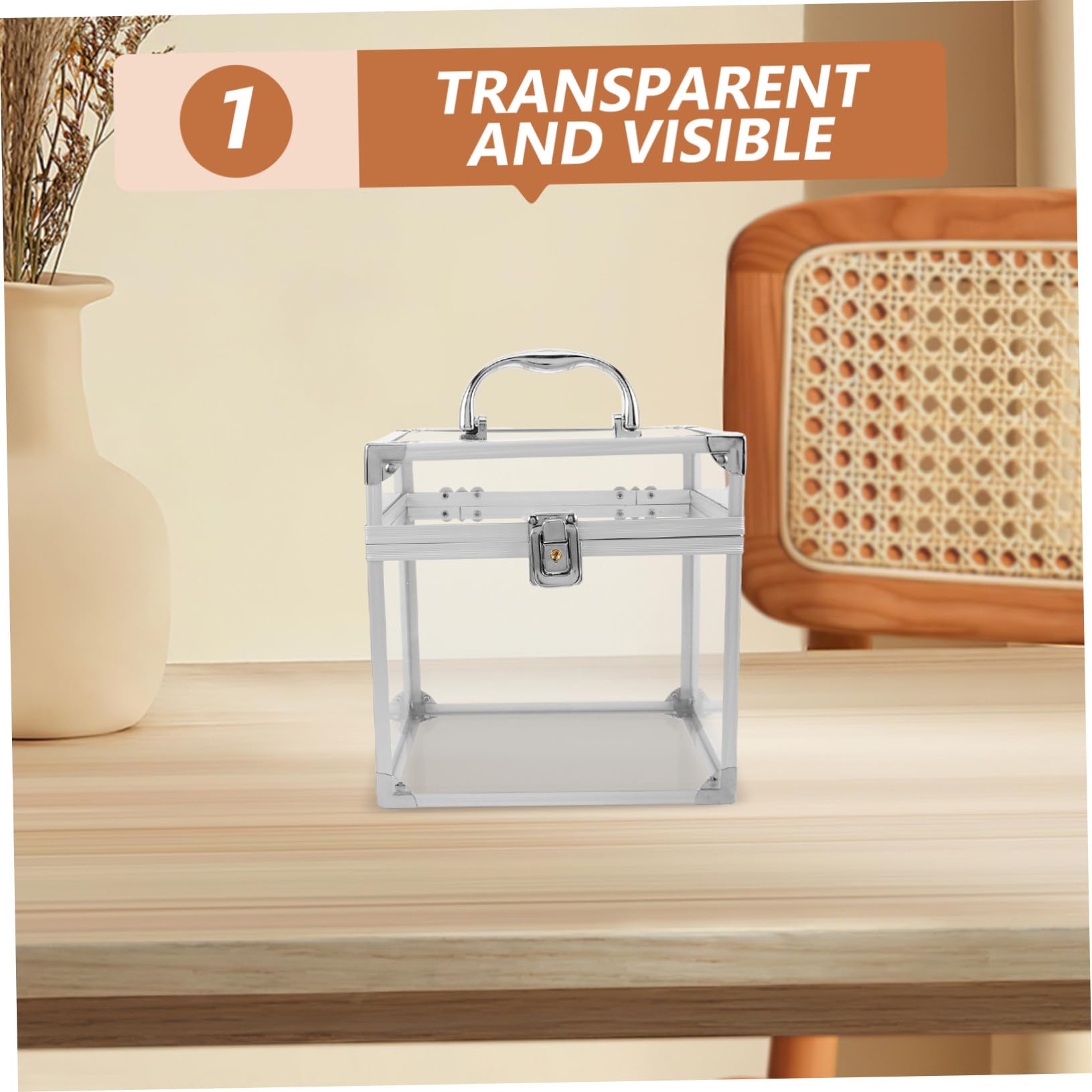 Homoyoyo Custodia Acrilica per Organizzatore di Dischi in Vinile e CD con Manico, Grande Capacità e Design Elegante per Casa e Studio, Facile Identificazione e Trasporto