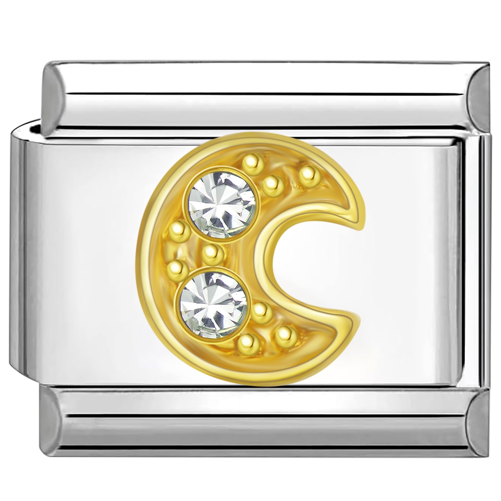 Quiges Dije Acero Inoxidable Link 9mm compatible con pulseras del estilo de Nomination #47