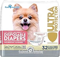 Vista 9 de Paw Inspired 20 unidades de pañales desechables para perros Pañales para perras con ultra protección Pañales para perros en celo, micción por