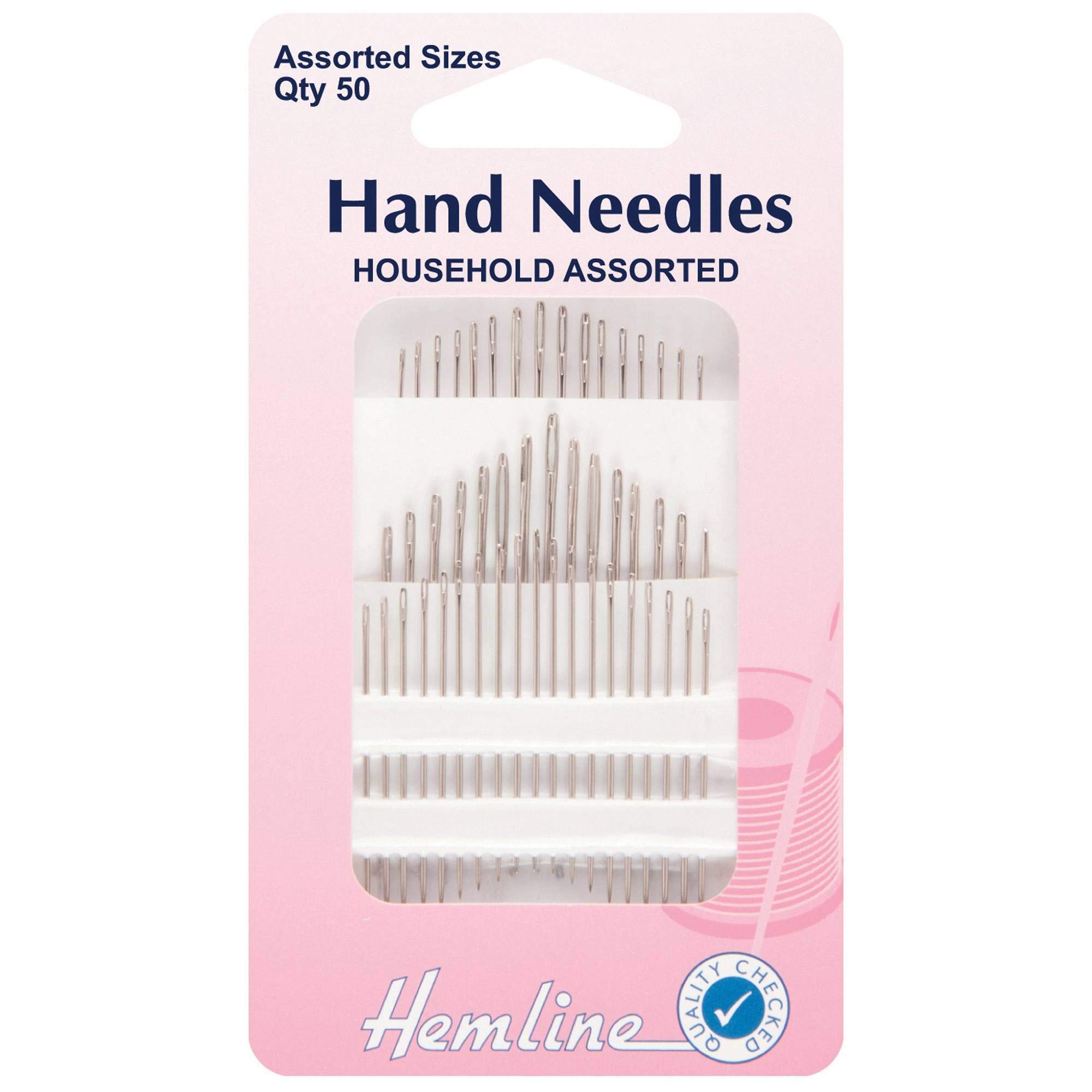 Hemline H210.50 Comprehensive Sewing Needle Set, Household Hand Assorted Needles 50 Pcs