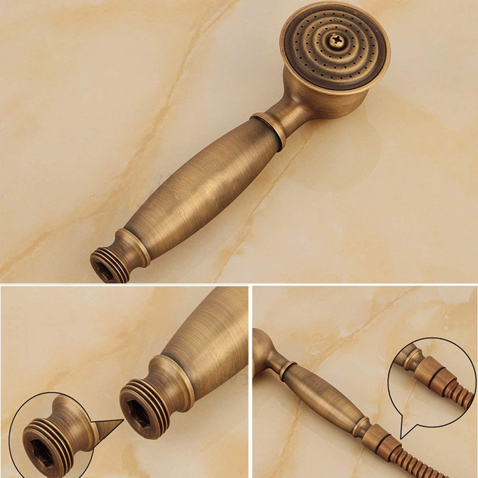 Retro latón, Antiguo con Manguera Cabeza Tapón baño, batidora Ducha montada en la Pared para Adultos Gimnasio de Hotel