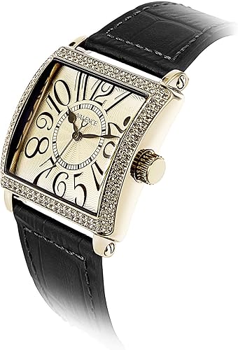Miniatura 2 de Valence Women's Vintage Square Quartz Watch - 33mm Gold Case, Brown Genuine Leather Strap, 30M Waterproof, Day & Date Window,Gift for Lady
