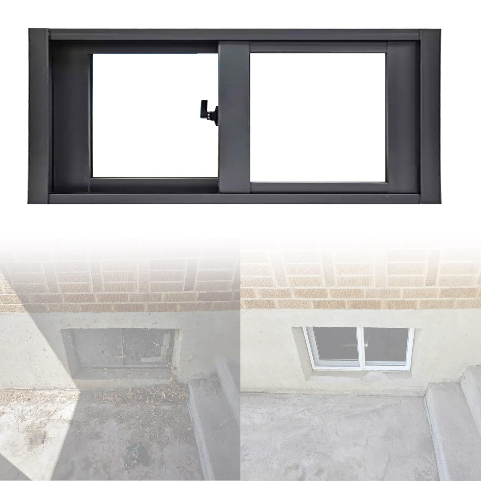 Ventana corrediza para sótano con eficiencia energética y resistencia climática