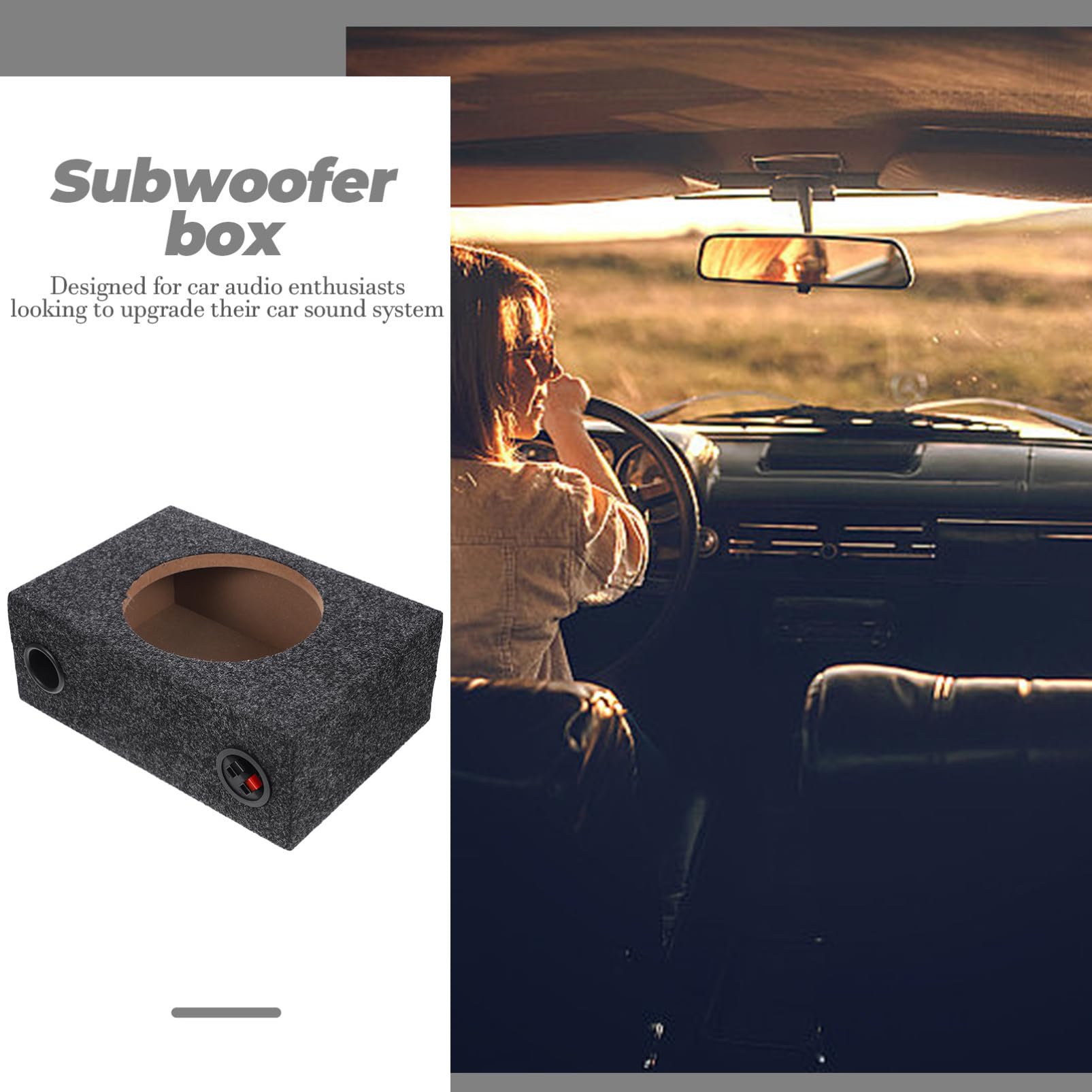 Cassa Subwoofer Per Auto 8 Pollici in Legno e Abs, Box Audio Fai Da Te Cabinet Per Altoparlanti, Contenitore Resistente e Leggero Per Installazione Veicoli e Camion