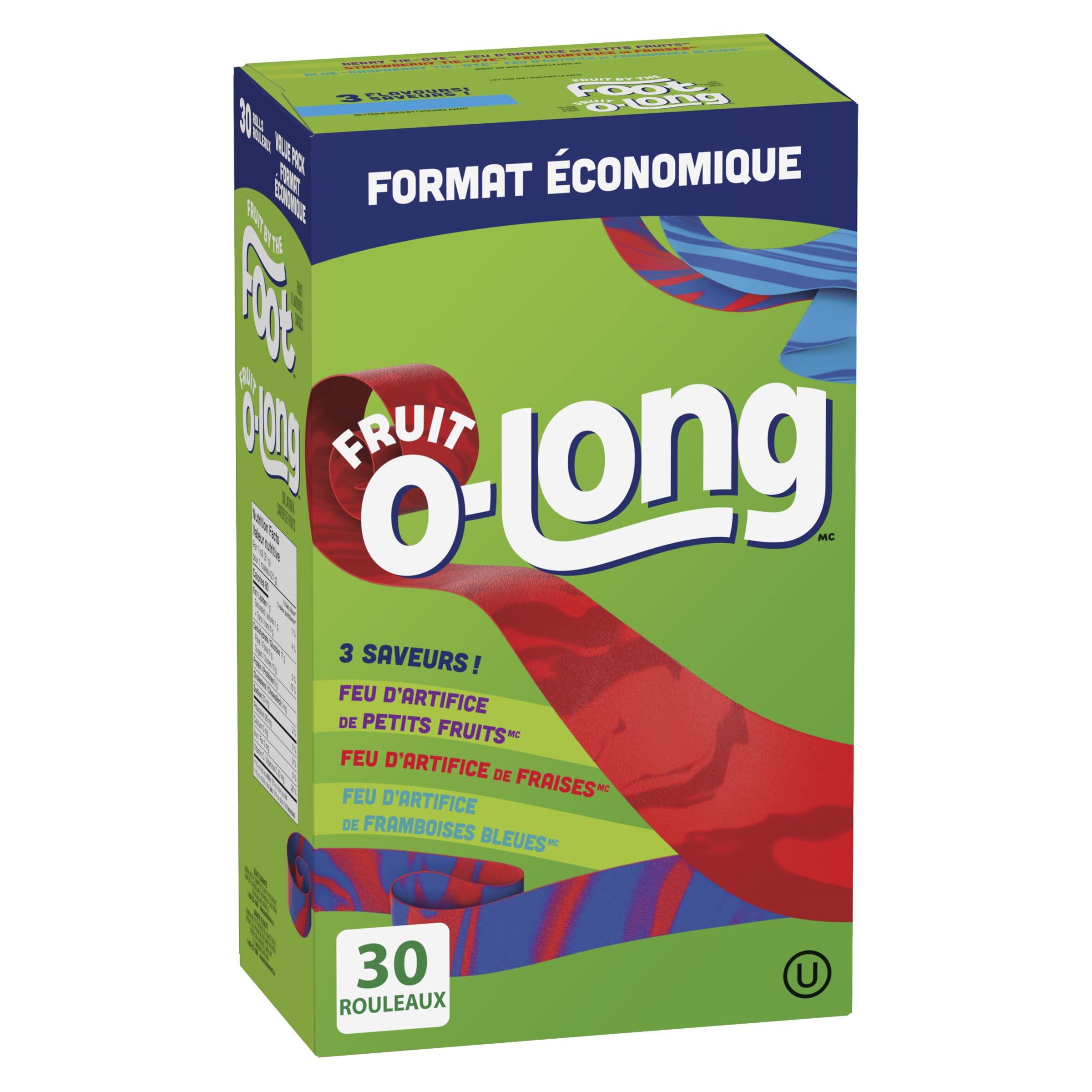 BETTY CROCKER FRUIT BY THE FOOT - VALUE PACK SIZE - Strawberry, Blue Raspberry, Berry Tie-Dye Fruit Flavoured Snacks, Pack of 30 Rolls, 637 Grams Package of Fruit Flavoured Snacks - 4