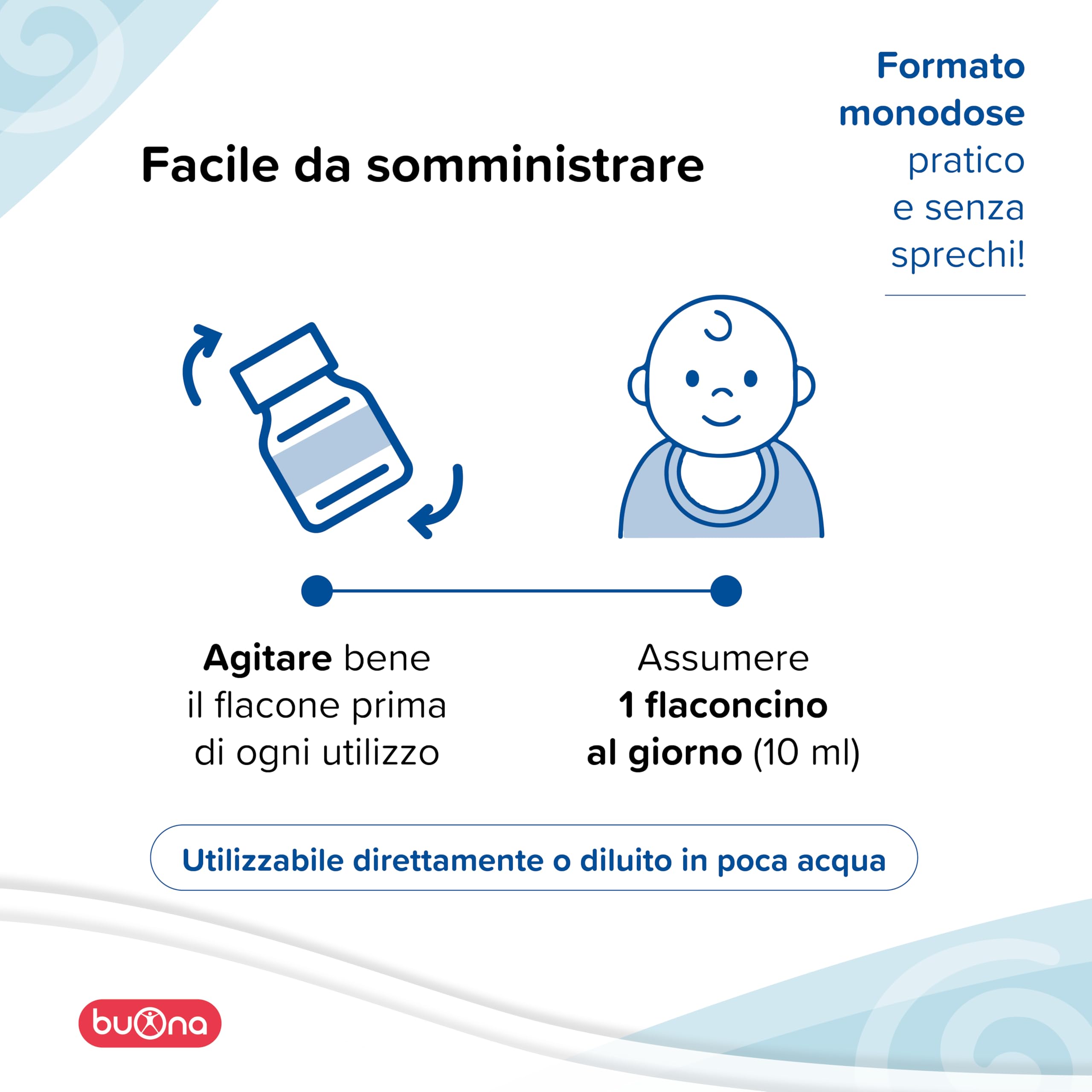 Buona Difesa Flaconcini Bambini, Integratore per Difese Immunitarie Bambini con Echinacea, Propoli, Zinco, Vitamina D e Beta Glucani