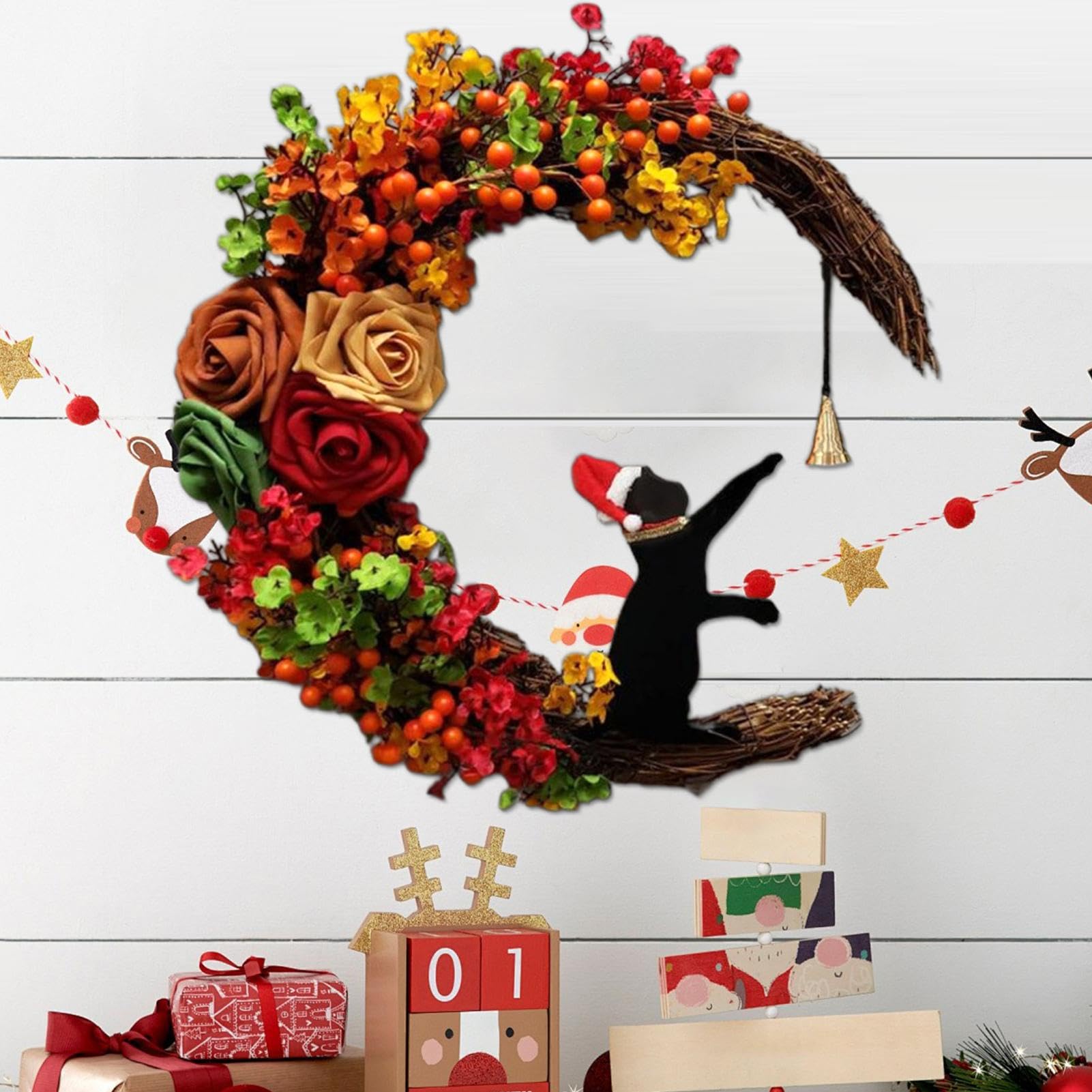Amazon.co.jp: クリスマスリース 飾り クリスマスリース 玄関ドア用