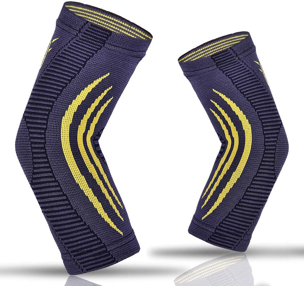 Upfist Elbow Brace Compression Sleeve Elbow Support for Weightlifting- Joint Pain, Tendonitis, Arthritis, Arm Protection, Tennis and Golfers Elbow - Pair