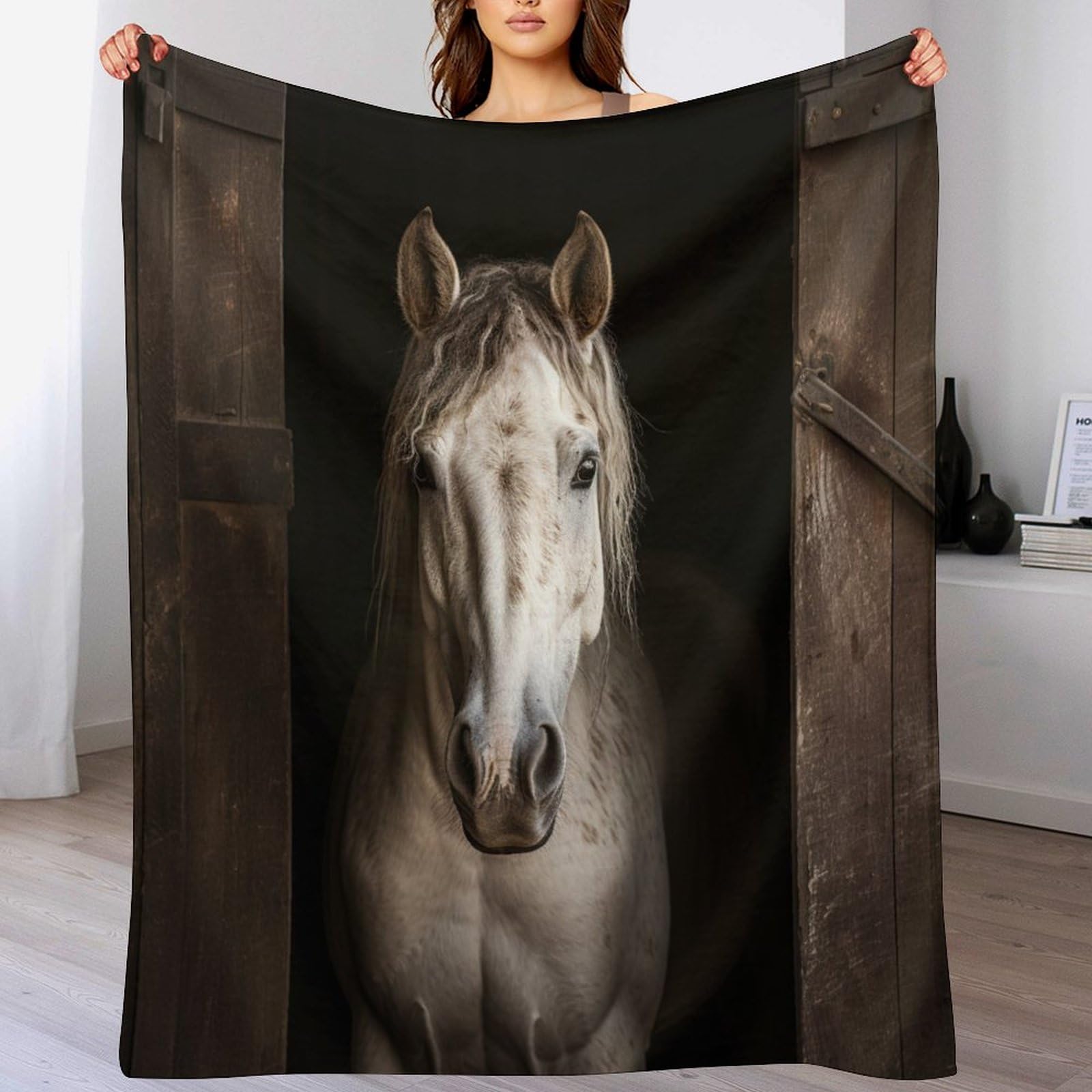 Couverture cheval en polaire de flannel de lit 140x180 cm