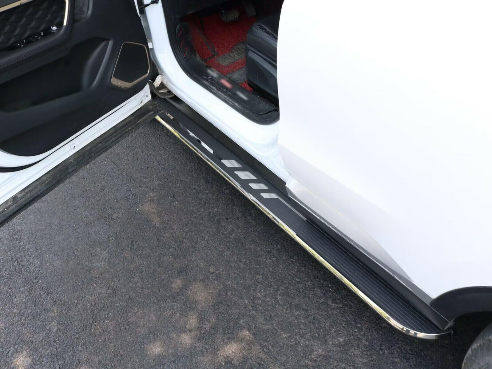 Deski do biegania do Chery TIGGO 4 PRO 2020-2026, 2 szt., aluminiowe stałe stopnie boczne (z uchwytem), zestaw bez wiercenia, zestaw śrub | DIY Project SUV, akcesoria do szyn, srebrne (1 zestaw) (ZYU)