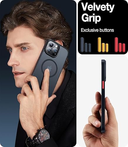 Miniatura 6 de TORRAS Funda magnética a prueba de golpes para iPhone 12 Pro  iPhone 12, probada contra caídas de grado militar compatible con MagSafe translúcida