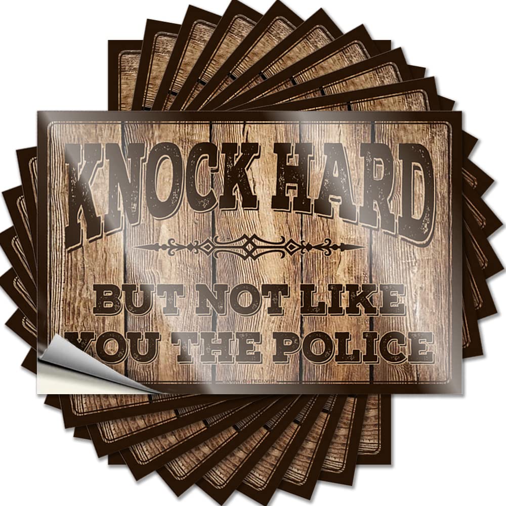 Fzfn Men's Colour Knock Hard But Not Like You The Police Autumn Fall Decor Outdoor - Decal Case Removable Vinyl Decal(6X9cm)
